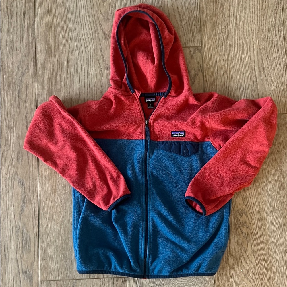 Patagonia Kids Red and Blue Hooded Jacket